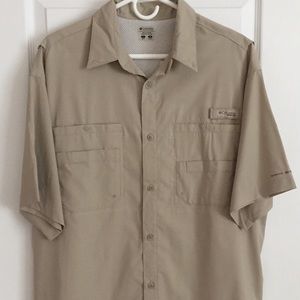 Columbia PFG Shirt men’s (L) Tan/khaki fishing